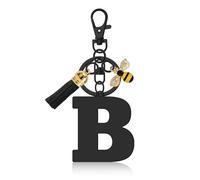 Initial Letter Keychain Alphabet Keyring for Teacher Letter A-Z Keychain for Friends Colleague Initials Keyring for Purse Backpacks Handbags Letter Pendant Car Keyring Graduation Gifts (Letter B)
