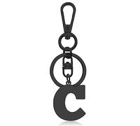 Initial Letter Keychain for Handbag Wallet Purses Backpack Monogram Letter Keychain Letter C Alphabet Keyring Metal Letter Key Ring for Friends Colleague Stainless Steel Letter Pendant Car Keyring