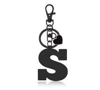 Initial Letter Keychain Gifts for Women Wife Girlfriend Daughter Letter A-Z Keyring Heart Initial Keychain Graduation Birthday Gift Alphabet Initials Keyring for Purse Backpacks Handbags (Letter S)