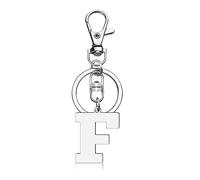 Initial Letter Keychain Letter F Alphabet Keyring for Handbag Wallet Purses Backpack Metal Letter Key Ring for Women Men Stainless Steel Letter Pendant Car Keyring Christmas Birthday Graduation Gifts