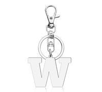 Initial Letter Keychain Letter W Alphabet Keyring for Handbag Wallet Purses Backpack Metal Letter Key Ring for Women Men Stainless Steel Letter Pendant Car Keyring Christmas Birthday Graduation Gifts