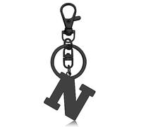 Initial Letter Keychain Monogram Letter Keychain Letter N Alphabet Keyring for Handbag Wallet Purses Backpack Metal Letter Key Ring for Friends Colleague Stainless Steel Letter Pendant Car Keyring