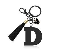 Initial Letter Keyring for Daughter Sisters Birthday Gift Letter A-Z Keychain with Butterfly Tassel Initial Keychain Gifts for Women Alphabet Initials Keyring for Purse Backpacks Handbags (Letter D)