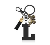 Initial Letter Keyring Letter A-Z Keychain with Butterfly Tassel Initial Keychain Gifts for Women Girlfriend Daughter Birthday Gift Alphabet Initials Keyring for Purse Backpacks Handbags (Letter L)