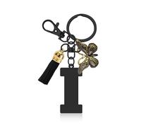 Initial Letter Keyring Letter A-Z Keychain with Butterfly Tassel Initial Keychain Gifts for Women Girlfriend Daughter Birthday Gift Alphabet Initials Keyring for Purse Backpacks Handbags (Letter I)