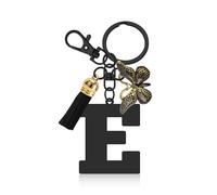Initial Letter Keyring Letter A-Z Keychain with Butterfly Tassel Initial Keychain Gifts for Women Girlfriend Daughter Birthday Gift Alphabet Initials Keyring for Purse Backpacks Handbags (Letter E)