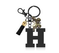 Initial Letter Keyring Letter A-Z Keychain with Butterfly Tassel Initial Keychain Gifts for Women Girlfriend Daughter Birthday Gift Alphabet Initials Keyring for Purse Backpacks Handbags (Letter H)