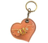 Initial Letter Leather Alphabet Keychain Holder Case Compatible with AirTag,Cute Protective Air Tag Cover with Bronze Keyring,Anti-Scratch Finder GPS Tracker Case for Pets Keys Wallet Luggage(U)