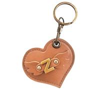 Initial Letter Leather Alphabet Keychain Holder Case Compatible with AirTag,Cute Protective Air Tag Cover with Bronze Keyring,Anti-Scratch Finder GPS Tracker Case for Pets Keys Wallet Luggage(Z)
