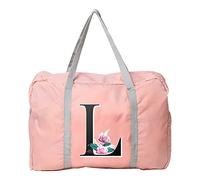 Initial Letter Printed Cabin Bag 45x36x20 for Easyjet Airlines Underseat Travel Bag Holdall Bag Carry on Hand Luggage Weekend Bag Packable Travel Duffel Bag,Sports Fitness Luggage (whitemarbleL)