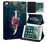 initial letter Printed FINDING CASE Fit Apple iPad Mini 4/5 Tablet - Printed PU Flip Leather Smart Lightweight Shell Stand Cover Case for iPad Mini 4 Mini 5 (initial letter J)