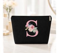 Initial Makeup Bag Travel Pouch, Personalized Cosmetic Bag Monogram Toiletry Bag, Monogrammed Gifts for Women, LCS Multicolor 707, Fashion