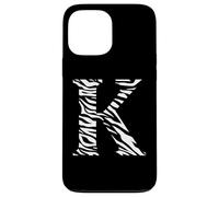 initial monogram letter K capital alphabet zebra skin print Case for iPhone 13 Pro Max