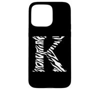initial monogram letter K capital alphabet zebra skin print Case for iPhone 15 Pro Max