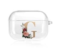 Initial Name Case for AirPods 3rd Generation Case 2021 - Full Body Protective Case, Shock-Resistant Silicone Case Cover Compatible with Apple AirPods 3 Case (gold letter G)
