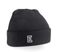 Initial Name Embroidery Personalised Beanie Hat for Adults | Custom Letter Gift Black