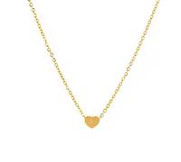 Initial Necklace Alloy Peach Heart Shape 26 Letters Pendant Clavicle Chain Ladies Love Short Accessories Necklace, one size, Alloy, brass