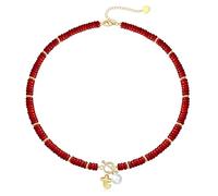 Initial Necklace, Beaded Becklaces for Women Teen Girl Gifts Trendy Stuff Red Agate Gemstone Summer Necklace with A-Z Stocking Stuffers for Teens Womens Gifts for Christmas Birthday Beach Jewelry