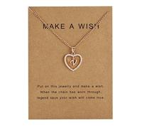 Initial Necklace Diamond Heart Built-in A-Z 26 English Letter Pendant Clavicle Chain Fashion Women Jewellery Gift