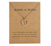 Initial Necklace Diamond Heart Built-in A-Z 26 English Letter Pendant Clavicle Chain Fashion Women Jewellery Gift