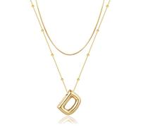 Initial Necklaces for Women Girls, Dainty Balloon Bubble Letter Necklace, Name Alphabet Pendant Layered Choker Personalized Jewelry