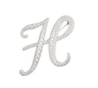 Initial Pin for Women, Pearl Letter Brooch Lapel Badge for Suits, Coats, Dresses, Hats, and Bags, Gift for Wife (H)