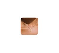 Initial s for Women, Dainty Gold Letter Plated Paperclip Chain Pendant Cute Name Choker Trendy Jewelry