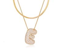 Initial s for Women, Gold Balloon Bubble Letter, Plated Dainty Personalized Puffy Name