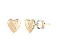 Initial Stud Earrings for Girls, Tiny S925 Sterling Silver Post 14K Gold Plated Girls Earrings Hypoallergenic Sensitive Alphabet Letter Stud Earrings S Initial Studs