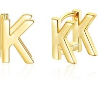 Initial Stud Earrings for Women - Stud Earrings for Women Trendy - 14K Gold Plated Dainty Hypoallergenic Letter Earrings for Women (K)
