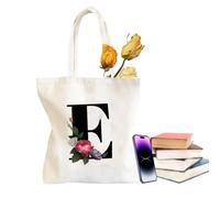 Initial Tote Bag Monogrammed Beach Bag, Cosmetic Makeup, Letter Bags