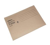 Initiative [Pack of 50] Buff 100% Recycled Foolscap Square Cut Folders