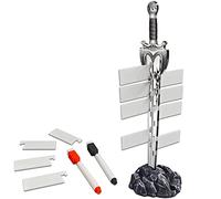 Initiative Tracker Acrylic Laser Cut Sword in Magic Circle Base with 12 PCS Erasable Taken Flags Perfect for D&D, Dungeons & Dragons, Pathfinder and Other Tabletop RPG