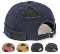 Initlove Mens Docker Cap Patch Brimless Hat Skullcap Retro Beanie Hat Blue