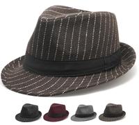 Initlove Mens Fedora Hat Classic Felt Panama Hat Short Brimmed Trilby Hats A Coffee