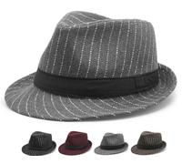 Initlove Mens Fedora Hat Classic Felt Panama Hat Short Brimmed Trilby Hats A Grey