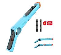 INITMMO Shooting Game Gun Controller for Nintendo Switch 1/2/OLED Joy Cons, Scalable Gun Hand Grip for Sniper Elite, Hunting Simulator, Wolfenstein 2,Splatoon,Big Buck Hunter&Other Hunting Games- Blue