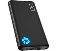 INIU 10000mAh Slim USB-C Power Bank | Triple 3A Fast-Charging, Lightest Portable Charger with LED Flashlight for iPhone Samsung and More