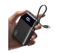 INIU 20000mAh Power Bank, 45W Fast Charging Battery Pack 30% Smaller | Flight-Safe, Built in USB C Cable, Travel Essential, Portable Phone Charger for iPhone 18 Pro 17 16, Samsung S26, Xiaomi etc