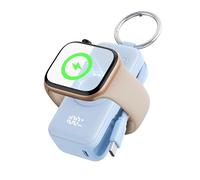 INIU Power Bank for Apple Watch, 5000mAh Wireless Portable Charger Powerbank with Built-in Cable, Slim Travel Keychain Battery Pack with LCD Display for iWatch 10/9/8/Ultra2/Ultra/SE iPhone 16/15 Blue