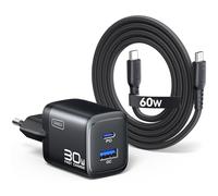 INIU 30 W USB C Charger, 2-Port [USB-C + USB-A] Multiple Power Supply with USBC Cable, PD 3.0 Fast Charger Plug, USBC Adapter for iPhone 16 15 Pro Max, iPad Air, Samsung S24 S23 Ultra, Google, etc