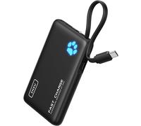 INIU 45 W Power Bank, Ultra Small 10000 mAh with Integrated USB-C Cable | 45 W fast charging external mobile phone batteries, suitable for aircraft, travel essential for iPhone 18 17 16 Pro
