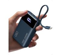 INIU Portable Charger, Small 20000mAh Power Bank with Build in USB-C Cable, 45W Fast Charging Mini Battery Pack, Flight Travel Essentials Phone Charger for College Student Travelers Boys Girls, Blue