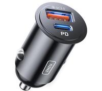 INIU Car Charger, [USB C 30W+USB A 30W] PD3.0 5A Fast Charging USB A USB C Car Charger Adapter, All Metal USB Car Charger for iPhone 13 12 11 Pro