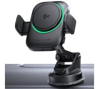 INIU 15W Car Phone Holder Wireless Charger, Qi2 Certified Ultra-Stable 22N for Mag-safe Car Mount Charger with Cooling Fins & RGB Lighting for iPhone 16 pro max/15/14/13/12 etc.