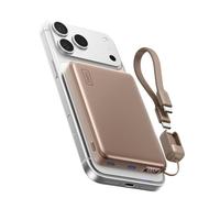 INIU for MagSafe Power Bank, Slimmest 25W Qi2.2 10000mAh Magnetic Portable Charger, 45W PD Fast Charging with USB C Cable, Battery Pack for iPhone Air 17 16 15 14 13 12 Only, Brown