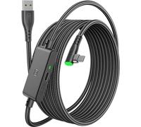 INIU Link Cable 5m with Separate Charging Port, VR Cable for Meta Oculus Quest 3s Quest 3 2 1 Quest Pro, Pico 4, PC VR Headset Steam VR Accesorios, High Speed USB 3.0 Data Transfer USB C Cable