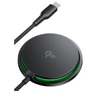 INIU Magnetic Wireless Charger, Qi2 Certified 15W Fast Mag-Safe Wireless Charging Pad with Cooling Fan & LED Light, for iPhone 17 16 15 14 13 12 Series, AirPods, and More (Adapter Not Included)