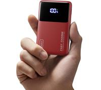 INIU Portable Charger, 10000mAh Slim Power Bank, 22.5WFast Charging Small Battery Pack, Flight Cruise Ship Family Essentials Travel Phone Charger for College Students Travelers Teen Boys Girls, Red