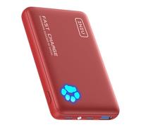 INIU Portable Charger, 45W 10000mAh Slim Power Bank, Fast Charging Mini Battery Pack, Travel Trip Flight Cruise Ship Family Essentials Powerbank for College Students Travelers Teen Boys Girls, Red